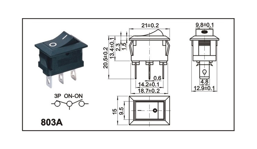 誠思生產銷售803A船型開關,803A翹板開關,兩檔三檔帶燈翹板船型開關